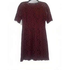 Madewell Women’s Mulberry Floral LACE MAGNOLIA Cocktail Short Sleeve Dress Sz 8